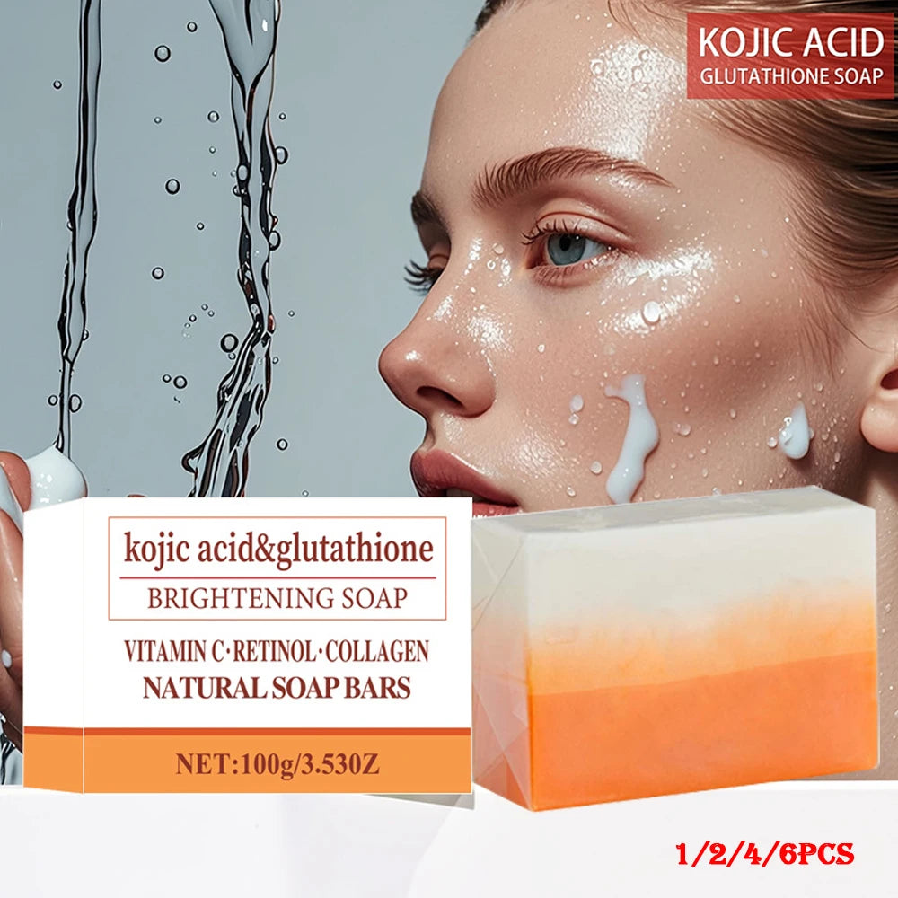 1/2/4/6Pcs 100gKojic Acid Whitening Soap, Glutathione Skin Lightening ...